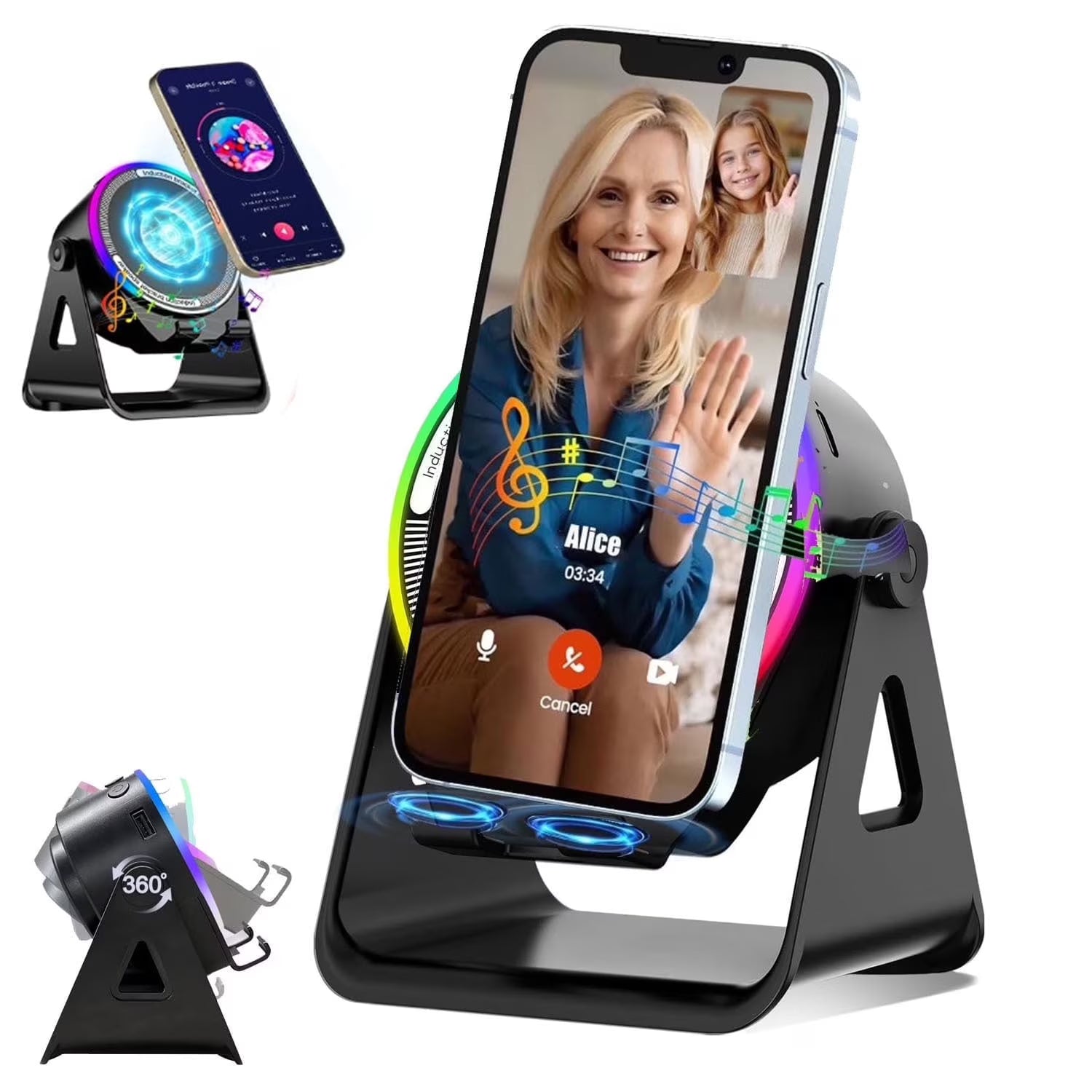 Induction Phone Stand Speaker