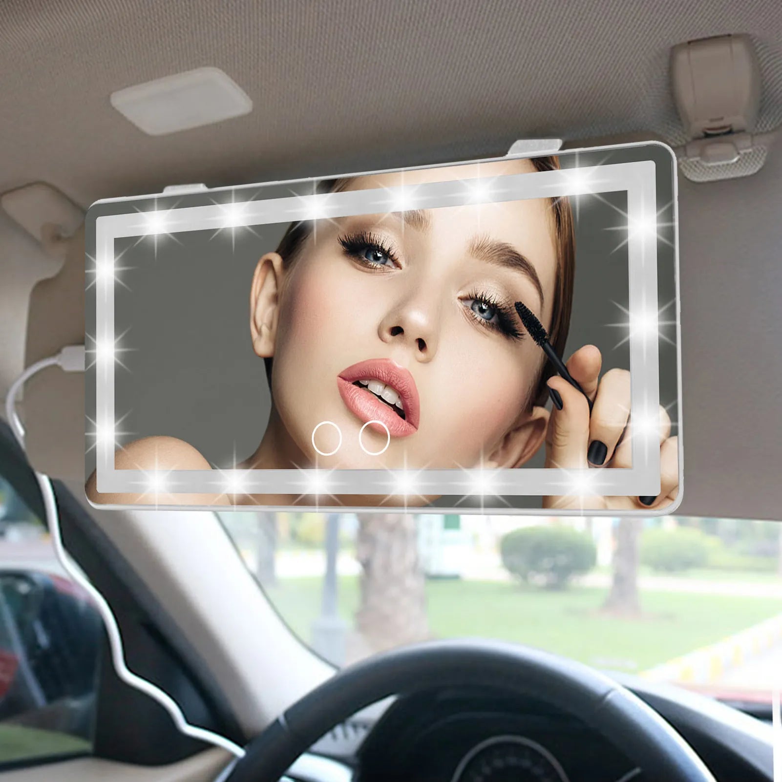 Car Mounted Light Compensating Mirror