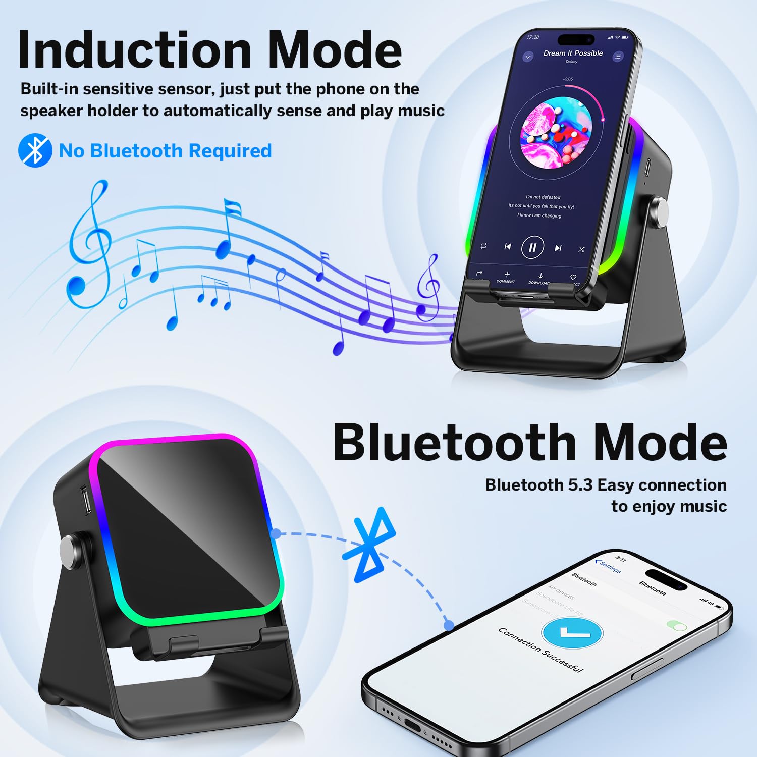 Induction Phone Stand Speaker